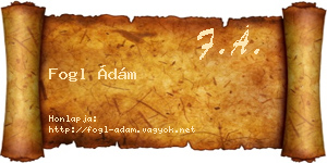 Fogl Ádám névjegykártya